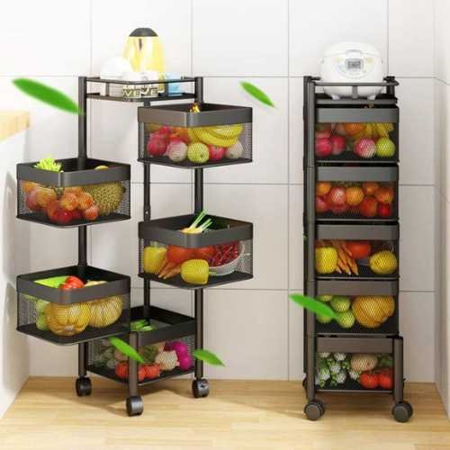 5 LAYER SQUARE Shape Kitchen Rack